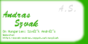 andras szvak business card